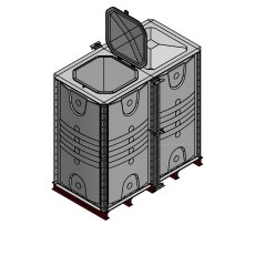 4000 Litre GRP Sectional Water Tank, 2x1x2 Internally Flanged Base (IFB)