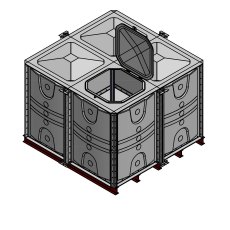 6000 Litre GRP Sectional Water Tank, 2x2x1.5 Internally Flanged Base (IFB)