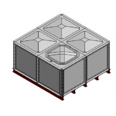 4000 Litre GRP Sectional Water Tank, Internally Flanged Base (IFB)