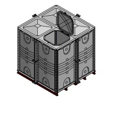 8000 Litre GRP Sectional Water Tank, 2x2x2 Internally Flanged Base (IFB)