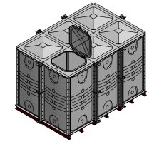 12000 Litre GRP Sectional Water Tank, 3x2x2 Internally Flanged Base (IFB)