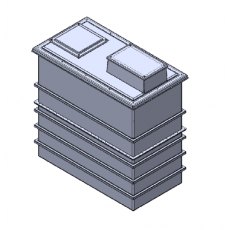 4001 Litre Type AB Air Gap GRP Water Tank, Two piece, Insulated, CAT 5