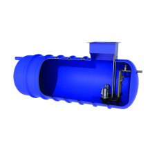 Horizontal Sewage Pump Station, Twin Pump, 16,000 litre tank