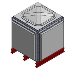 1520 Litre GRP Sectional Water Tank, Totally Internally Flanged (TIF)