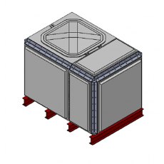 2182 Litre GRP Sectional Water Tank, 1.5x1x1 Totally Internally Flanged (TIF)