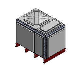 2182 Litre GRP Sectional Water Tank, Totally Internally Flanged (TIF) Divided