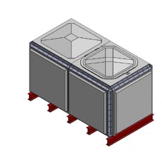 2843 Litre GRP Sectional Water Tank, Totally Internally Flanged (TIF)