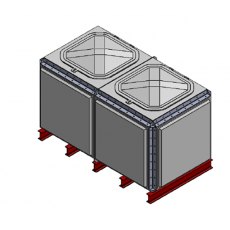 2843 Litre GRP Sectional Water Tank, Totally Internally Flanged (TIF) Divided