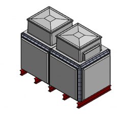 2843 Litre GRP Sectional Water Tank, Totally Internally Flanged, Divided, AB Airgap