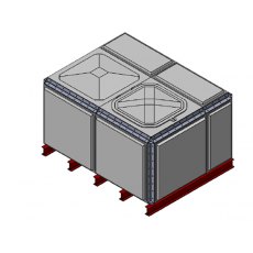 4079 Litre GRP Sectional Water Tank, 2x1.5x1 Totally Internally Flanged (TIF)