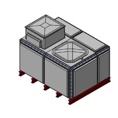 4079 Litre GRP Sectional Water Tank, 2x1.5x1 Totally Internally Flanged, AB Airgap (TIF)