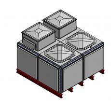 5315 Litre GRP Sectional Water Tank, Totally Internally Flanged, Divided, AB Airgap