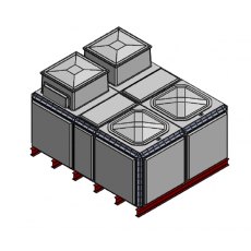 6552 Litre GRP Sectional Water Tank, Totally Internally Flanged, Divided, AB Airgap