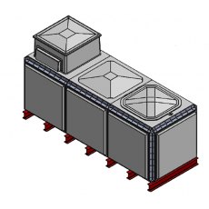 4165 Litre GRP Sectional Water Tank, Totally Internally Flanged, AB Airgap (TIF)