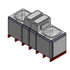 4165 Litre GRP 3x1x1 Sectional Water Tank, Totally Internally Flanged, Divided, AB Airgap