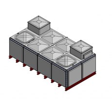 10260 Litre GRP Sectional Water Tank, Totally Internally Flanged, Divided, AB Airgap