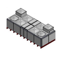 12733 Litre GRP Sectional Water Tank, Totally Internally Flanged, Divided, AB Airgap