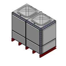 4079 Litre GRP Sectional Water Tank, Totally Internally Flanged (TIF) Divided