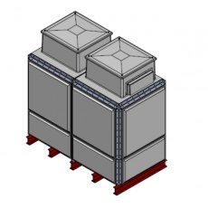 4079 Litre GRP Sectional Water Tank (2x1x1.5), Totally Internally Flanged, Divided, AB Airgap