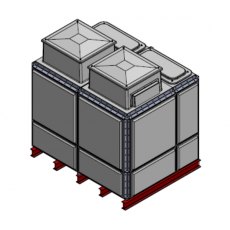 5853 Litre GRP Sectional Water Tank, Totally Internally Flanged, Divided, AB Airgap