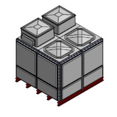 7627 Litre GRP Sectional Water Tank, 2x2x1.5 Totally Internally Flanged, Divided, AB Airgap