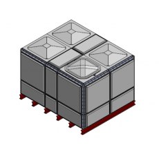 9400 Litre GRP Sectional Water Tank, Totally Internally Flanged (TIF)