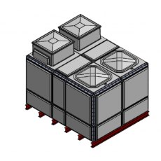 9400 Litre GRP Sectional Water Tank, 2.5x2x1.5 Totally Internally Flanged, Divided, AB Airgap