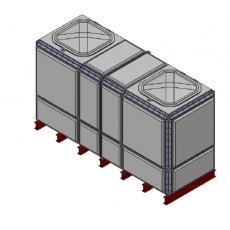 5977 Litre GRP Sectional Water Tank, Totally Internally Flanged (TIF) Divided