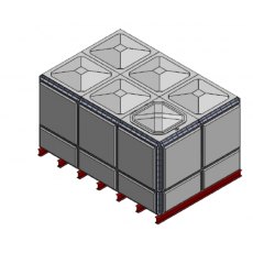 11174 Litre GRP Sectional Water Tank, Totally Internally Flanged (TIF)