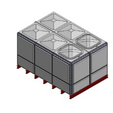 11174 Litre GRP Sectional Water Tank, Totally Internally Flanged (TIF) Divided