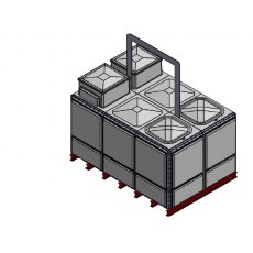 11174 Litre GRP Sectional Water Tank, Totally Internally Flanged, Divided, AB Airgap