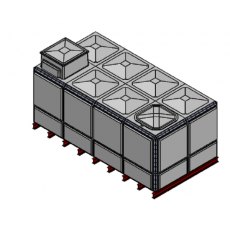 14722 Litre GRP Sectional Water Tank, Totally Internally Flanged, AB Airgap (TIF)