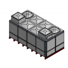 14722 Litre GRP Sectional Water Tank, Totally Internally Flanged, Divided, AB Airgap