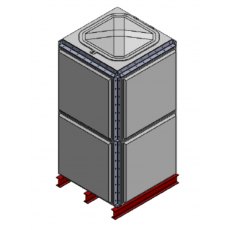 2843 Litre GRP Sectional Water Tank, 1x1x2 Totally Internally Flanged (TIF)