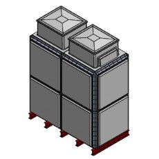 5315 Litre GRP Sectional 2x1x2 Water Tank, Totally Internally Flanged, Divided, AB Airgap