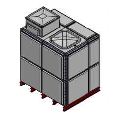 7267 Litre GRP Sectional Water Tank, Totally Internally Flanged, AB Airgap (TIF)