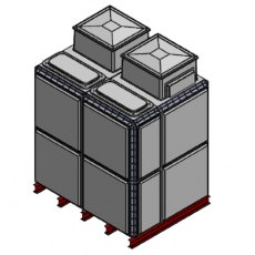 7627 Litre GRP Sectional 2x1.5x2 Water Tank, Totally Internally Flanged, Divided, AB Airgap