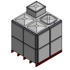 9938 Litre GRP Sectional Water Tank, Totally Internally Flanged, AB Airgap (TIF)