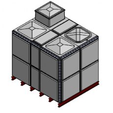 12249 Litre GRP Sectional Water Tank, Totally Internally Flanged, AB Airgap (TIF)