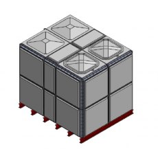 12249 Litre GRP Sectional Water Tank, Totally Internally Flanged (TIF) Divided