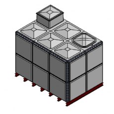 14560 Litre GRP Sectional Water Tank, Totally Internally Flanged, AB Airgap (TIF)