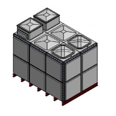 14560 Litre GRP Sectional 3x2x2 Water Tank, Totally Internally Flanged, Divided, AB Airgap