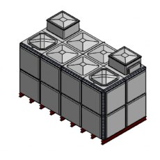 19183 Litre GRP Sectional 4x2x2 Water Tank, Totally Internally Flanged, Divided, AB Airgap