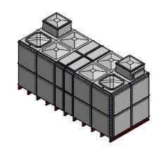 23805 Litre GRP Sectional 5x2x2 Water Tank, Totally Internally Flanged, Divided, AB Airgap