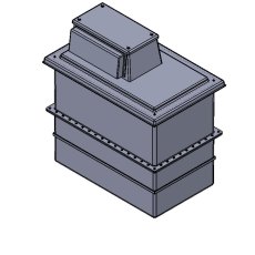 650 Litre Type AB Air Gap GRP Water Tank - Two Piece Insulated, Cat 5