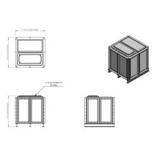 1000 Litre GRP Sectional Water Tank, Internally Flanged Base in 500mm Panels (IFB)