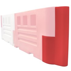 Pack (2) Heavy Duty Road Barrier End Stops - Red and White