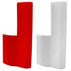 Pack (2) Heavy Duty Road Barrier End Stops - Red and White