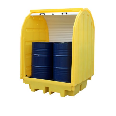 4 Drum Lockable Bunded Pallet with Hard Cover