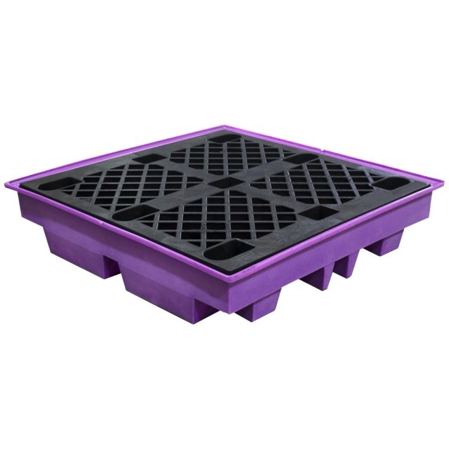 4 Drum Spill Pallet, Low Profile, Purple